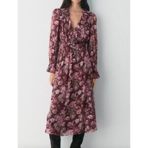 Aritzia Bronte Midi Dress Floral Small